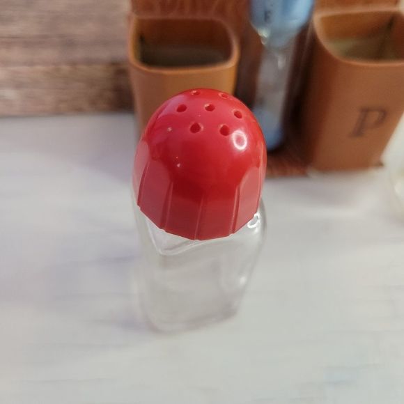 Fort Smith Vintage Salt & Pepper Cook Timer Hand Tooled Leather Travel Set - Picture 7 of 9